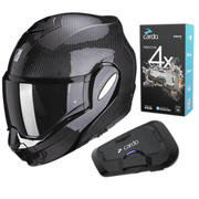 Scorpion Exo-Tech Evo Glossy Carbon + Cardo Freecom 4x