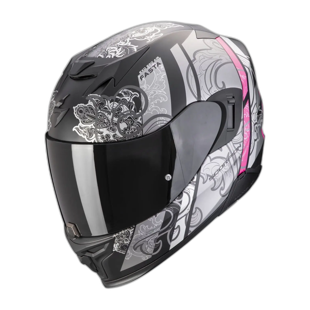 Scorpion Exo-520 Evo Air Fasta Matt Black-Silver-pink
