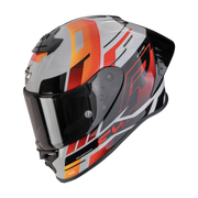 Scorpion EXO-R1 Evo II Adrenaline motorhelm grey red orange zijaanzicht