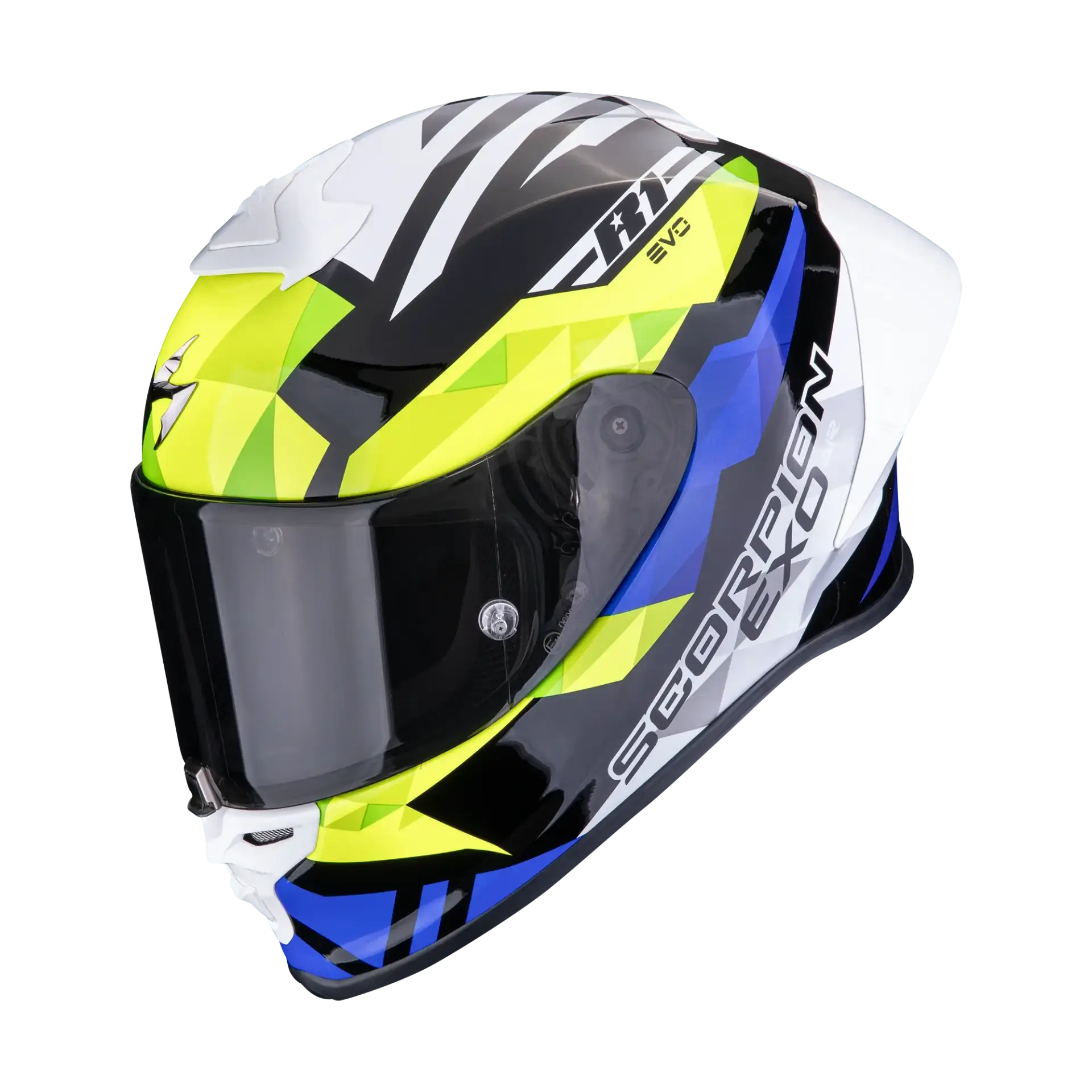 Scorpion EXO-R1 Evo II Air Valere motorhelm black blue neon yellow