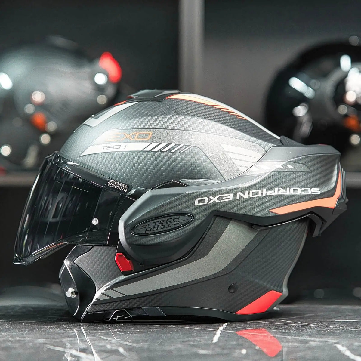 Scorpion Exo-Tech Evo Carbon Cosy Matt Black-Red