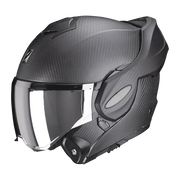 Scorpion Exo-Tech Evo Carbon motorhelm in mat carbon design, lichtgewicht en veelzijdig met flip-front systeem.