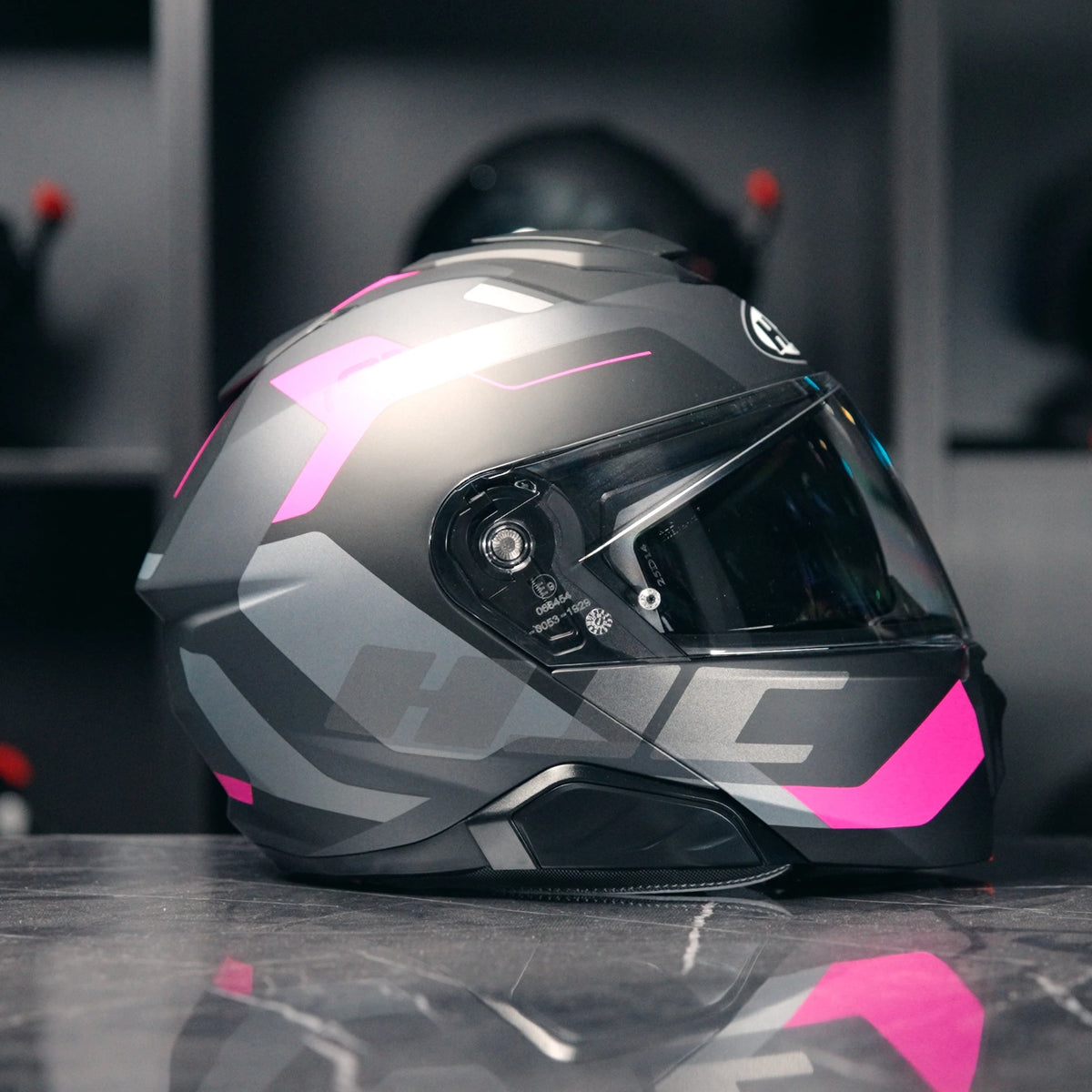 HJC i91 Carst Zwart/Roze