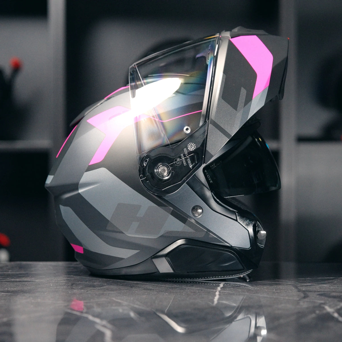 HJC i91 Carst Zwart/Roze