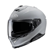 HJC i71 integraalhelm in Nardo Grey met lichtgewicht constructie en geïntegreerd zonnevizier.
