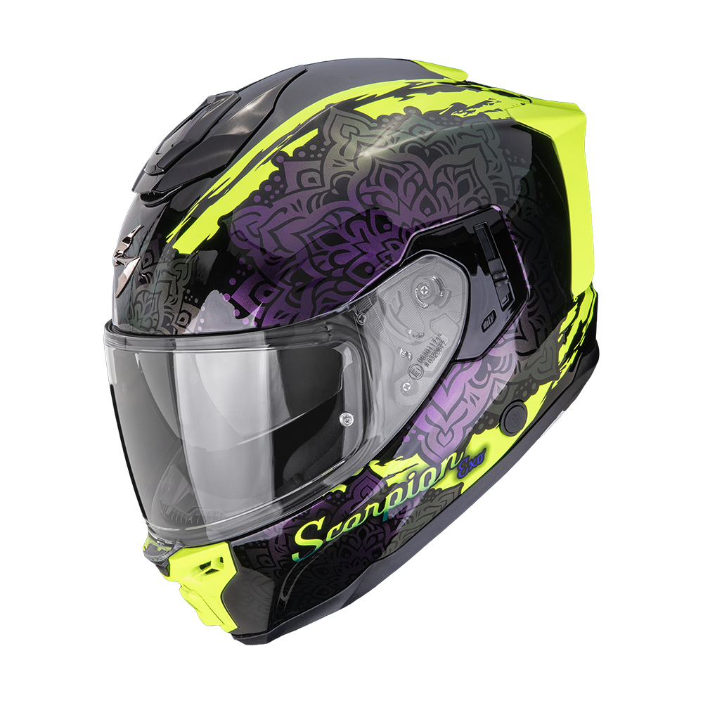 Scorpion EXO-1500 Vortex Black Neon Yellow Chameleon