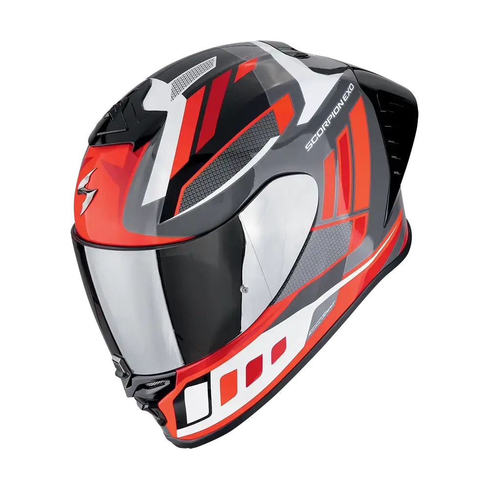 Scorpion EXO-R1 Evo II Vital motorhelm grey white red