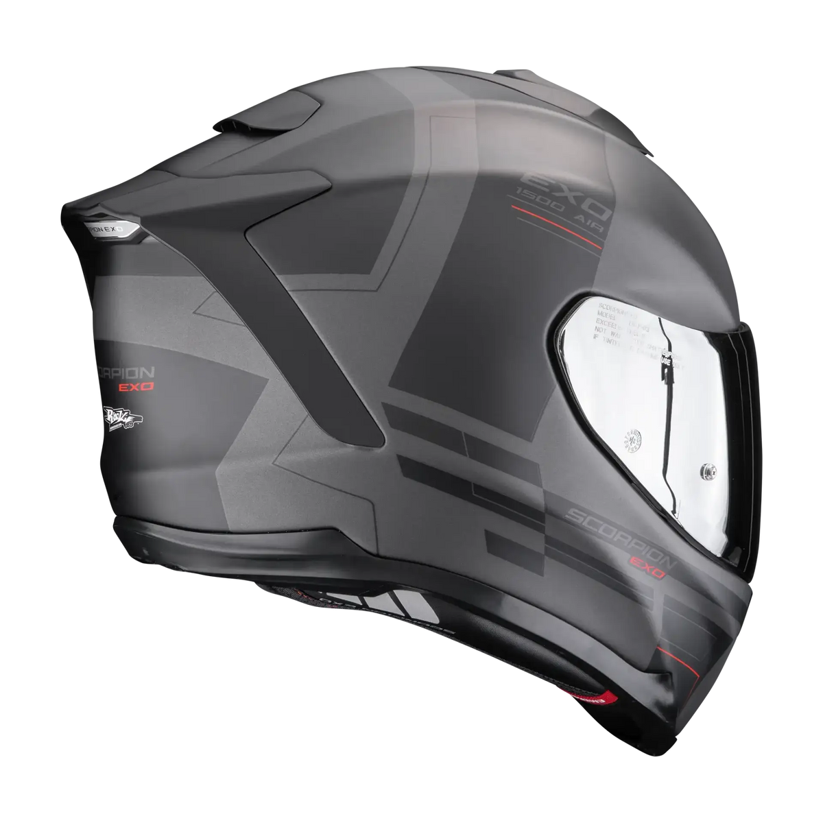 Scorpion EXO-1500 Dual Silver Matt Black Red