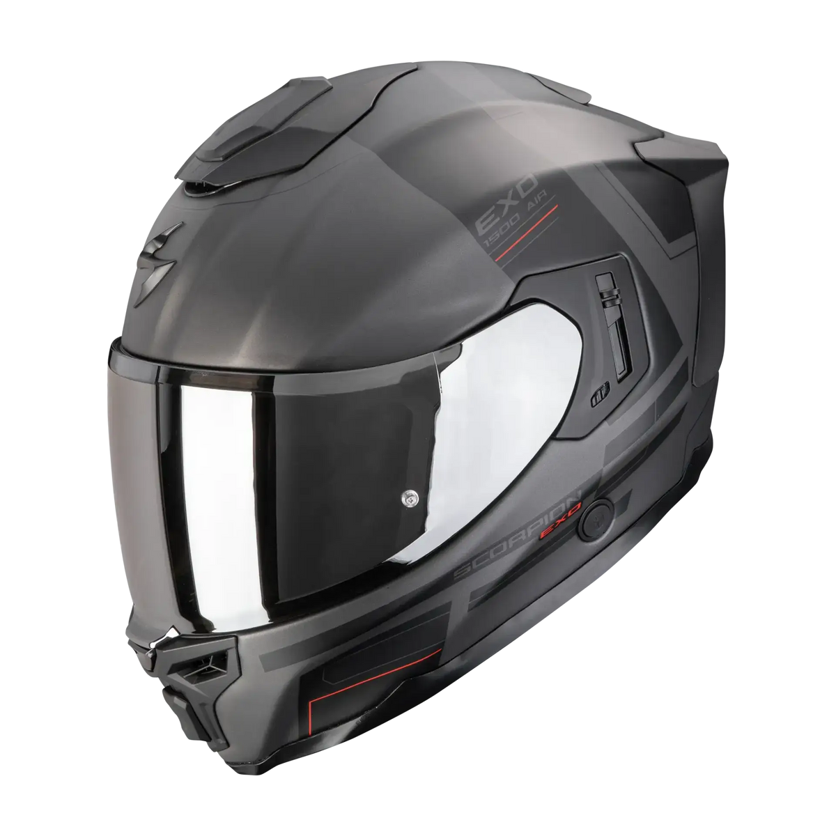 Scorpion EXO-1500 Dual Silver Matt Black Red