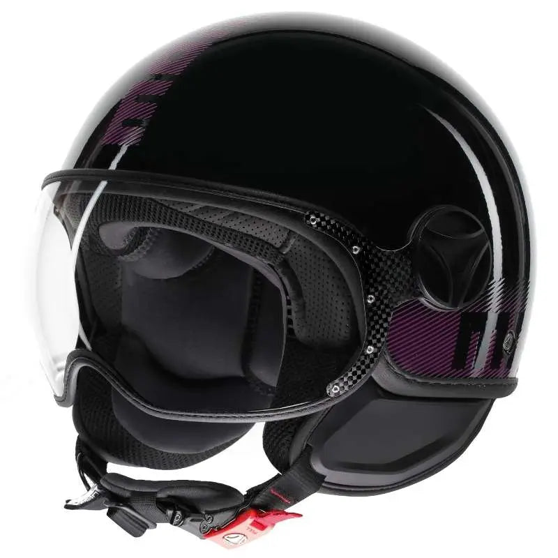 Momo FGTR Classic Stripes Glossy Black Fuxia
