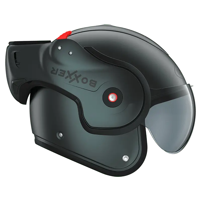 Roof Boxxer Matt Petrol motorhelm met modulaire functionaliteit en matte petrol afwerking